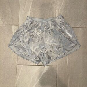 lululemon Light Gray / Blue Patterned Athletic Shorts